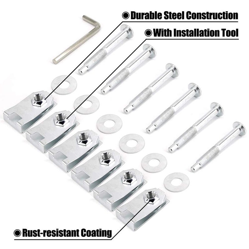 FEXON مجموعة أدوات تثبيت سرير الشاحنة تتكون من 6 براغي، غسالات، وصواميل محبوسة بديلة لسيارات فورد F-150 من 1997-2014 ولينكولن مارك LT من 2006-2008 تحل محل 924-313 W708605-S436 W709424-S901 - Image 2